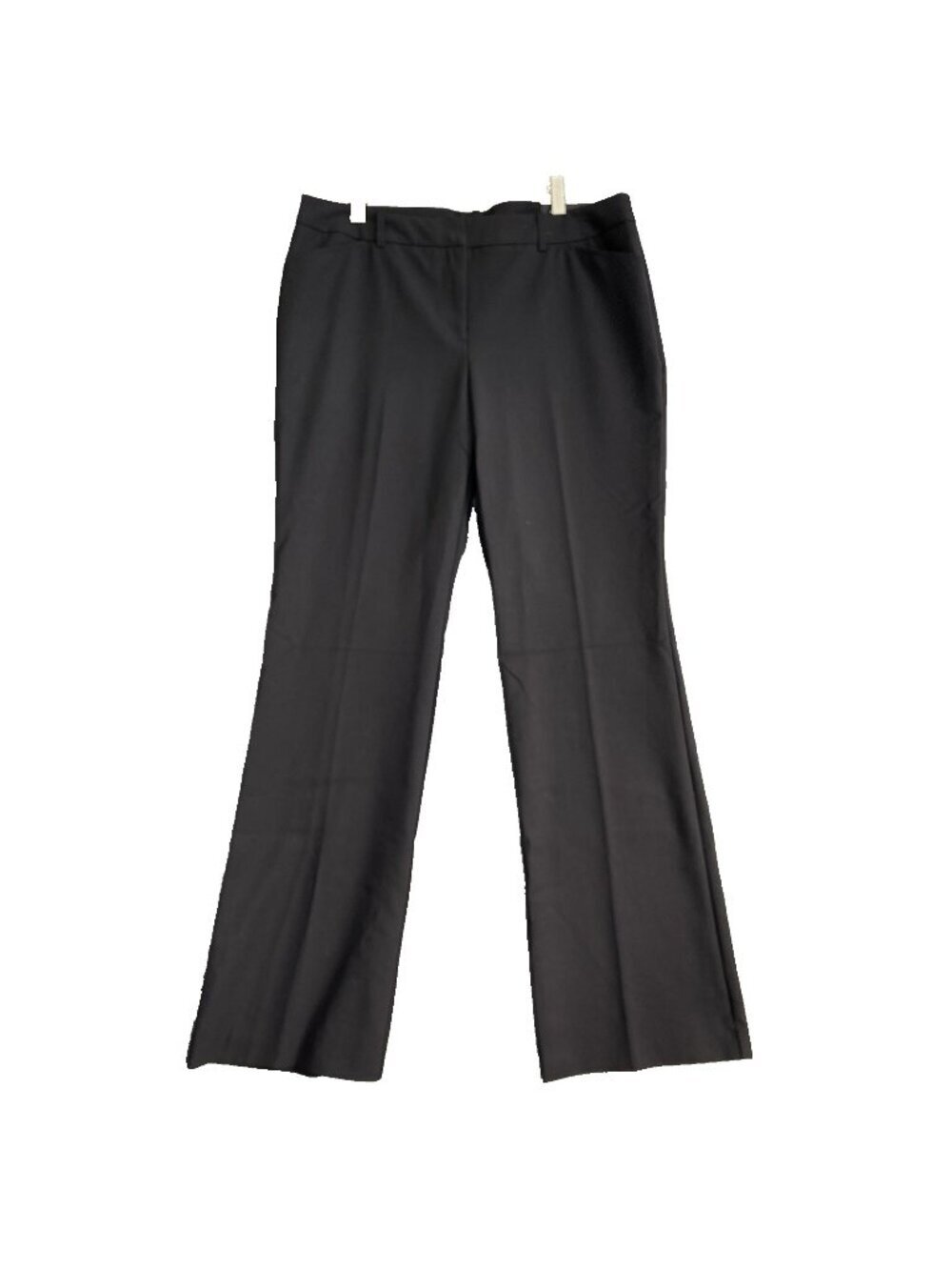 New Worthington Modern Fit Trouser Pants Women Size 12 S Black Flat 33 x 31